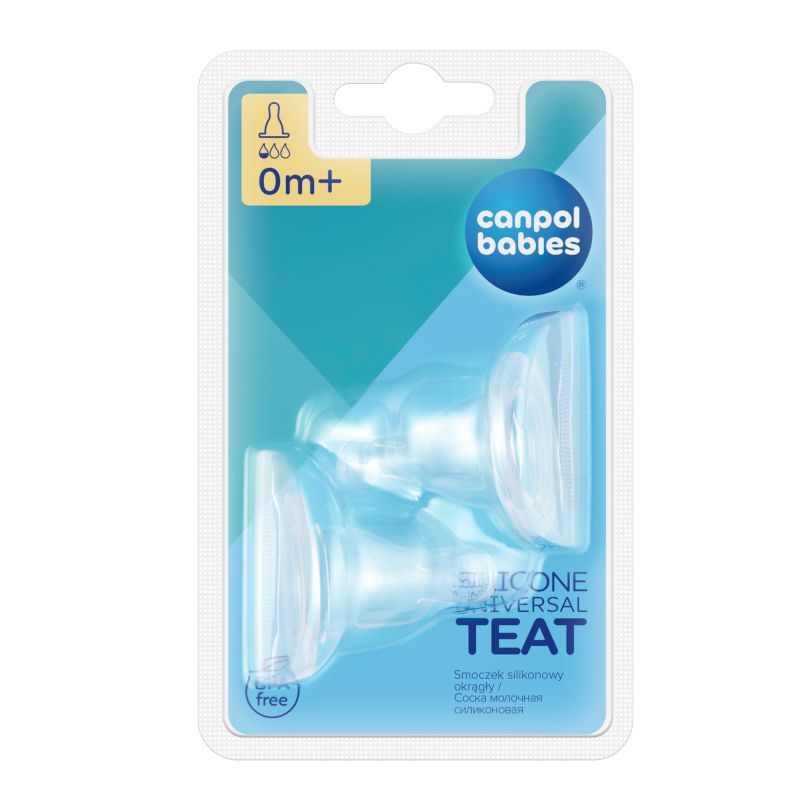 Антиколик силиконов биберон Canpol babies, 0м+, 2 бр., mini