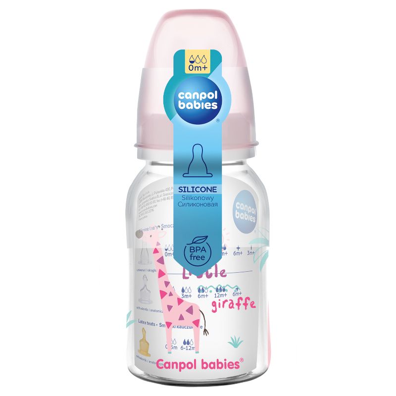 Шише за хранене Canpol babies, Transparent, 0м+ – 6
