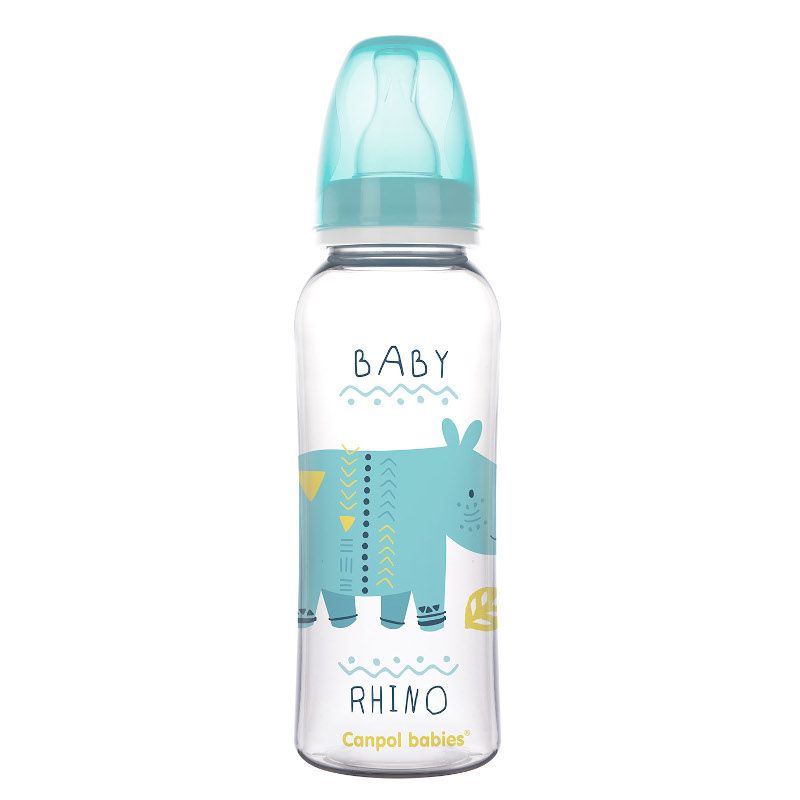 Шише за хранене Canpol babies, Transparent, 12м+