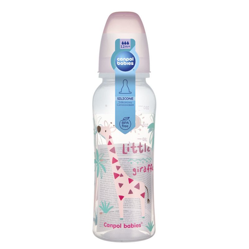 Шише за хранене Canpol babies, Transparent, 12м+ – 6