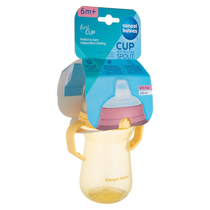 Неразливаща се чаша Canpol babies, FirstCup, 250 мл, 6м+, жълта – 6