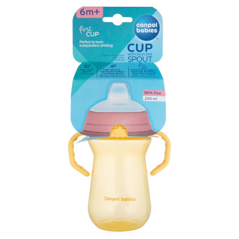 Неразливаща се чаша Canpol babies, FirstCup, 250 мл, 6м+, жълта – 7