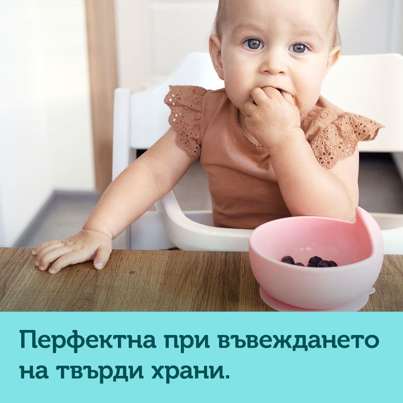 Силиконова купа с вакуумен ринг Canpol babies, 330 мл, розова – 5