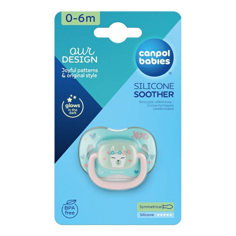 Силиконова симетрична залъгалка Canpol babies, Exotic 0-6м, лама – 2