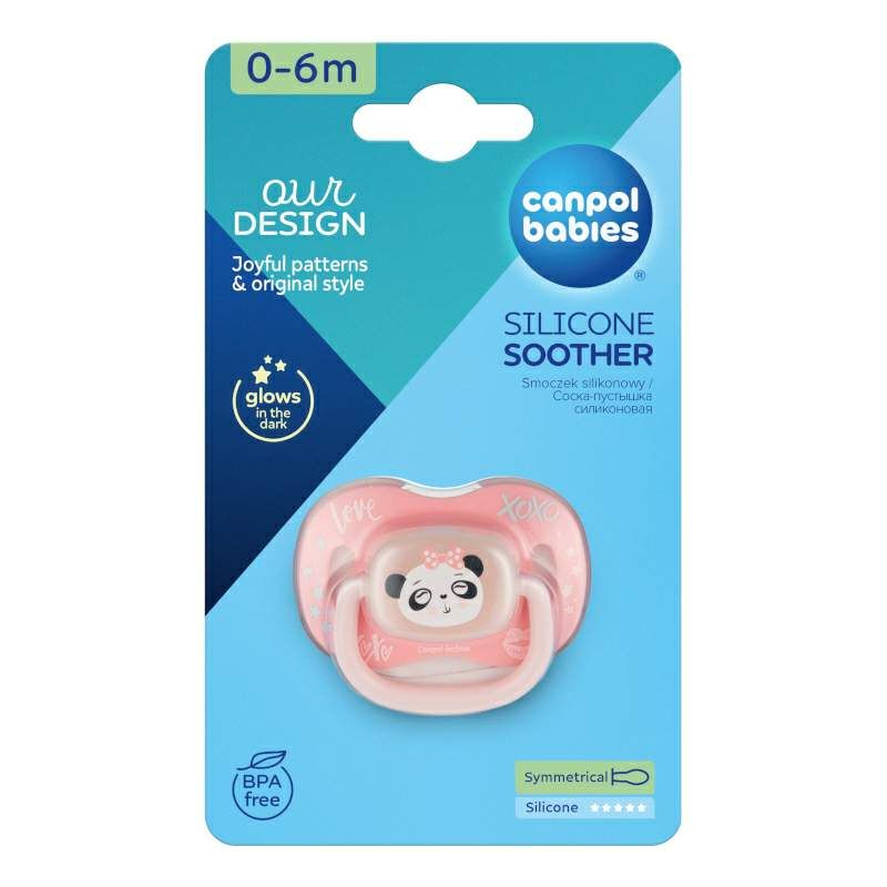 Силиконова симетрична залъгалка Canpol babies, Exotic 0-6м, панда – 2