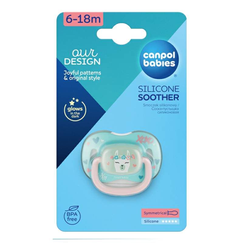 Силиконова симетрична залъгалка Canpol babies, Exotic 6-18м, лама – 2