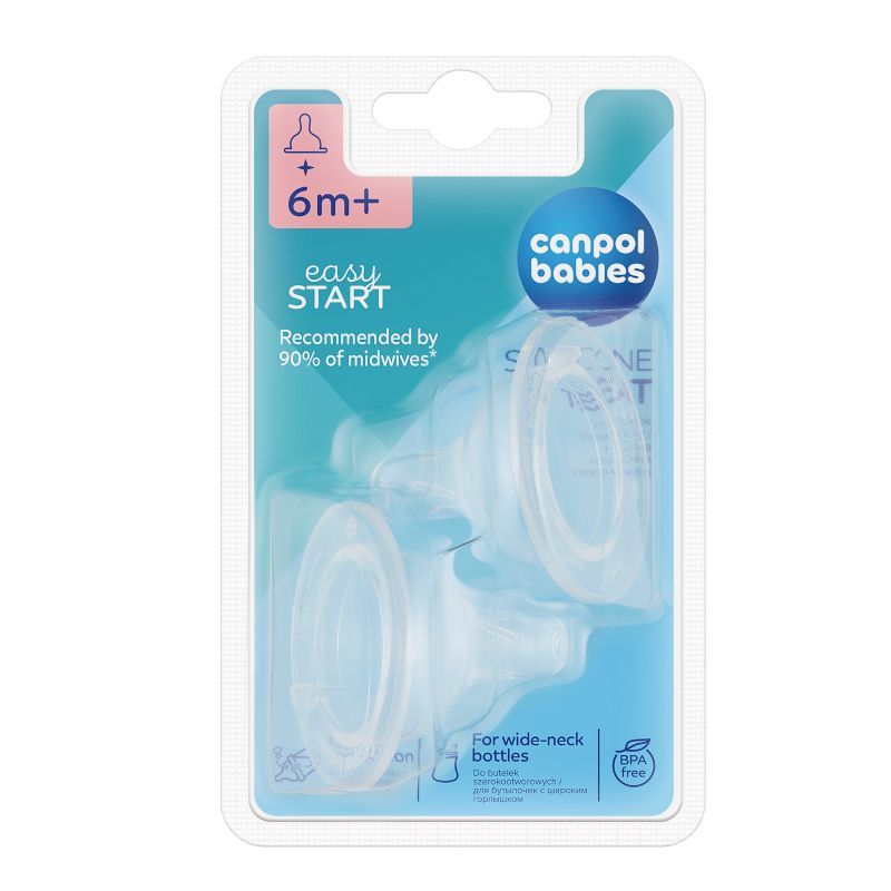 Антиколик силиконов биберон Canpol babies, Easy Start, 6+, 2 бр. – 4
