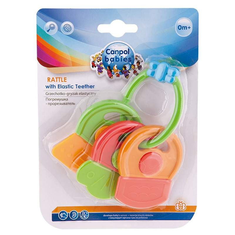 Дрънкалка с мека чесалка Canpol babies, Keys, 0м+ – 2