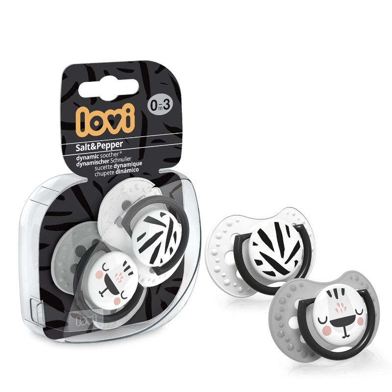 Силиконови залъгалки LOVI, Salt & Pepper, 2 бр., 0-3 м