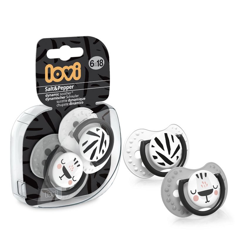 Силиконови залъгалки LOVI, Salt & Pepper, 2 бр., 6-18м