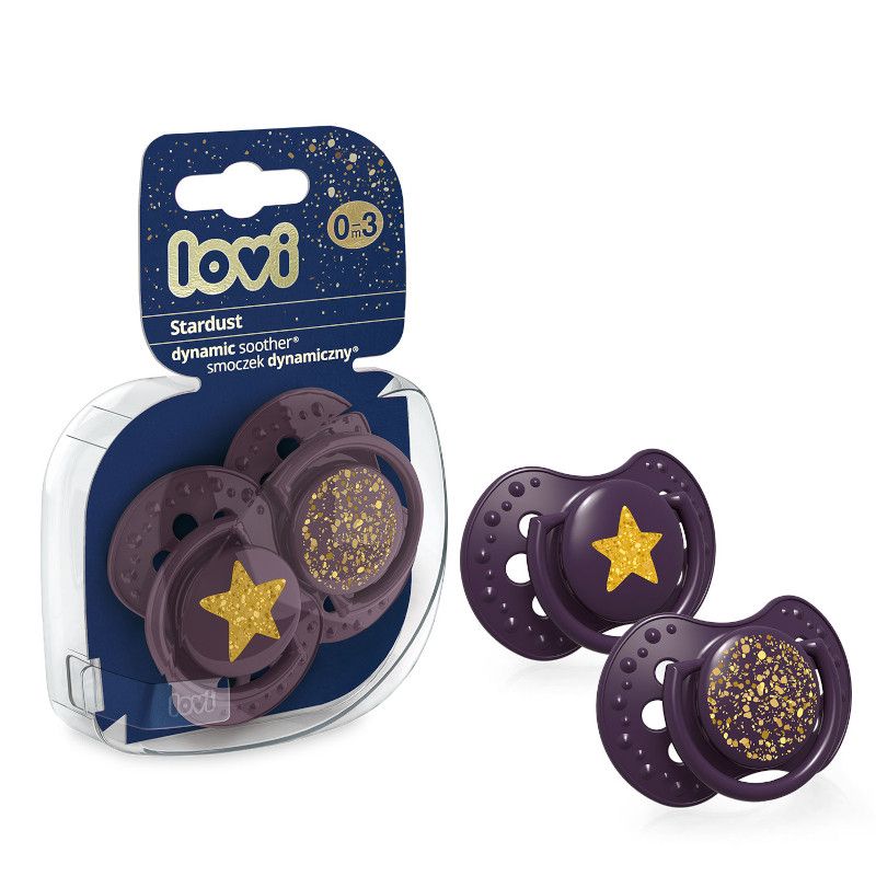 Силиконови залъгалки Stardust, LOVI, 2 бр., 0-3 м