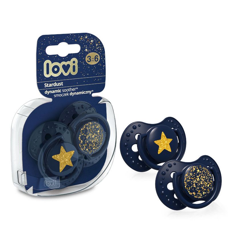 Силиконови залъгалки Stardust, LOVI, 2 бр., 3-6 м