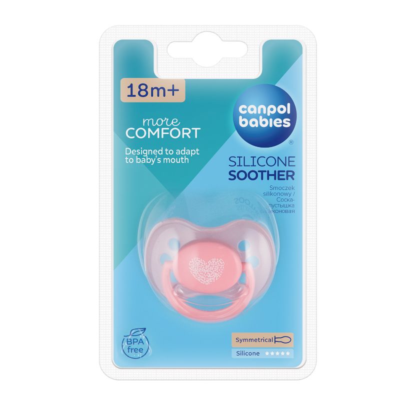Симетрична залъгалка Canpol babies, Pastelove, 18м.+ – 3