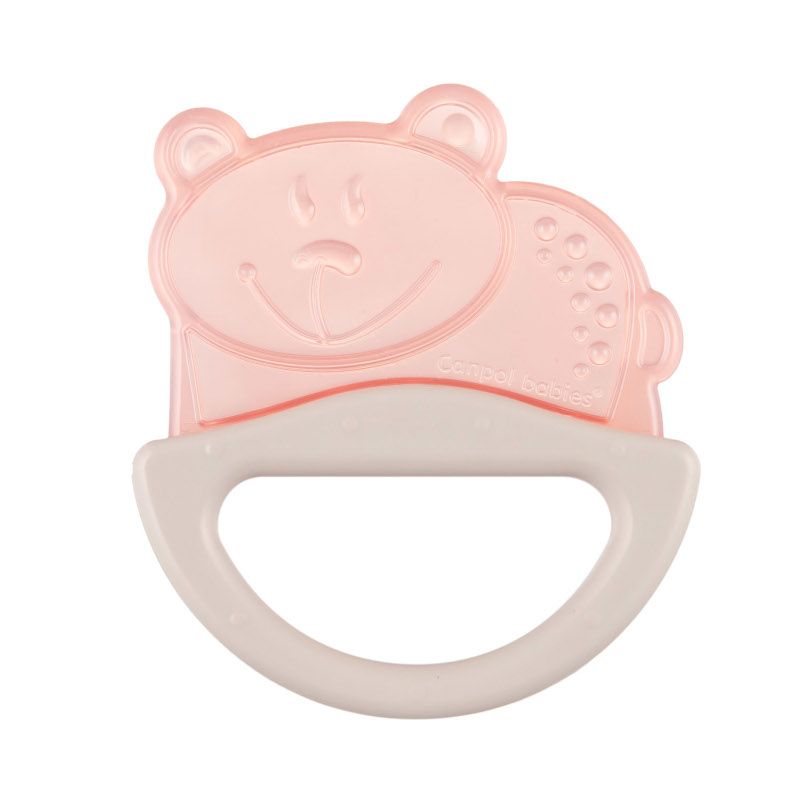 Силиконова чесалка с дрънкалка Canpol babies, корал, 0м+ – 2