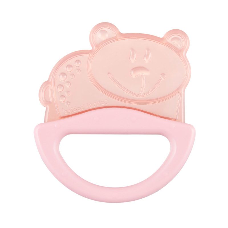 Силиконова чесалка с дрънкалка Canpol babies, корал, 0м+ – 3