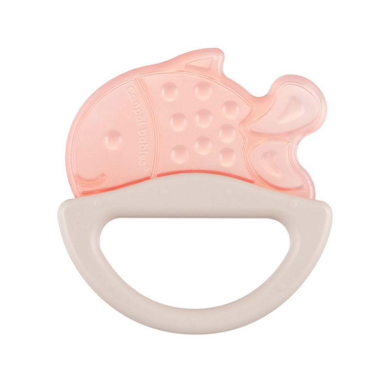 Силиконова чесалка с дрънкалка Canpol babies, корал, 0м+ – 4