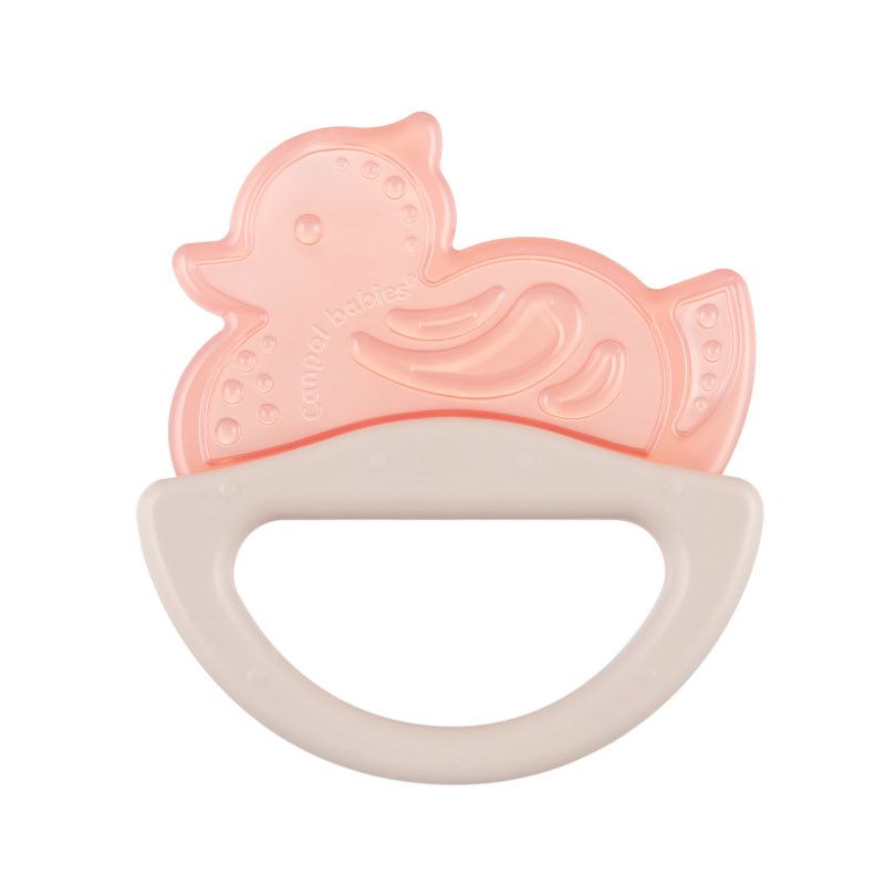 Силиконова чесалка с дрънкалка Canpol babies, корал, 0м+ – 6