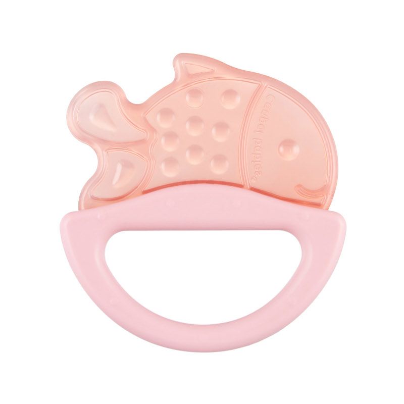 Силиконова чесалка с дрънкалка Canpol babies, корал, 0м+ – 7