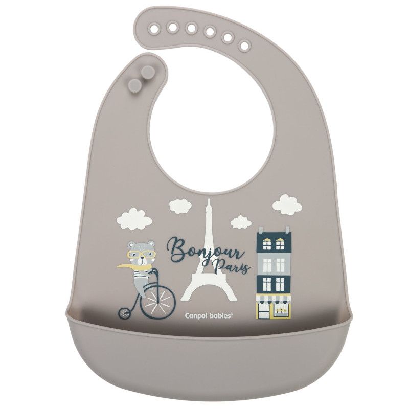 Силиконов лигавник с джоб Canpol babies, Bonjour Paris