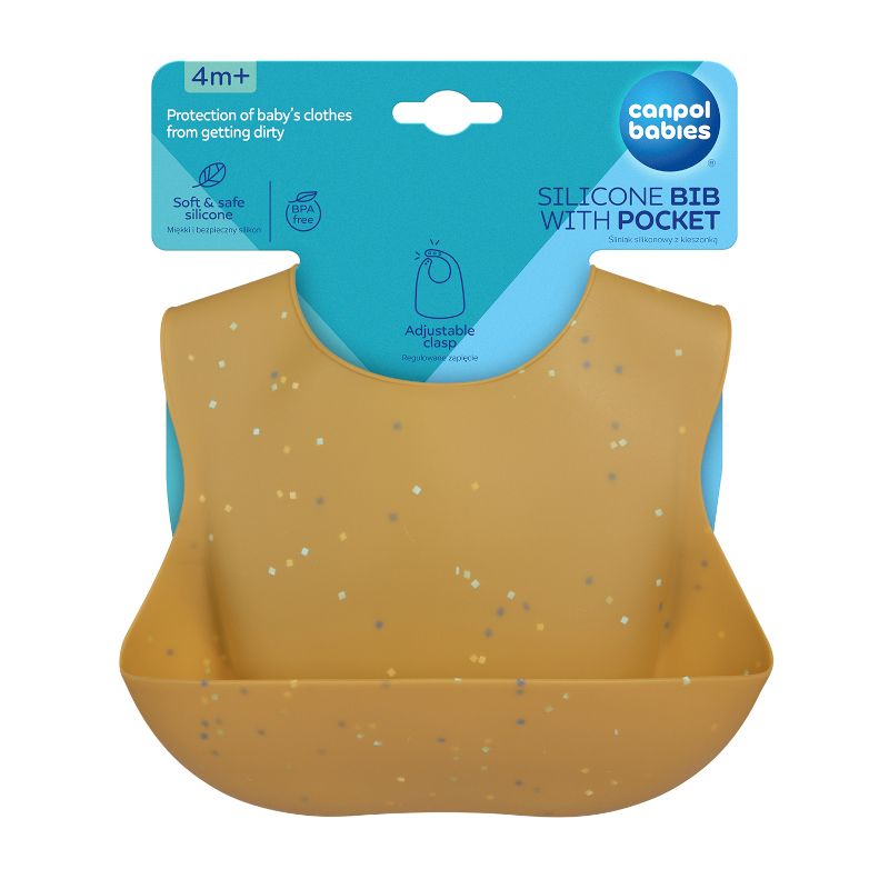 Силиконов лигавник с джоб Canpol babies, Dots – 5