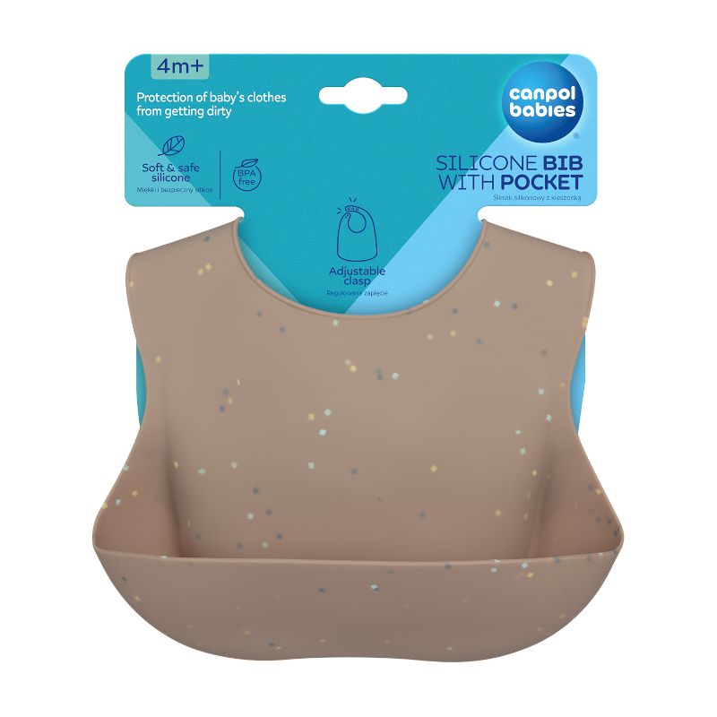 Силиконов лигавник с джоб Canpol babies, Dots – 8
