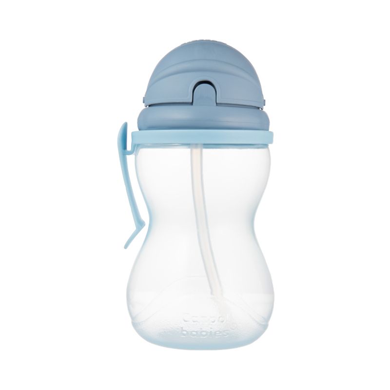 Нетечащо шише с мека сламка Canpol babies, синьо, 370 мл, 12м+ – 2
