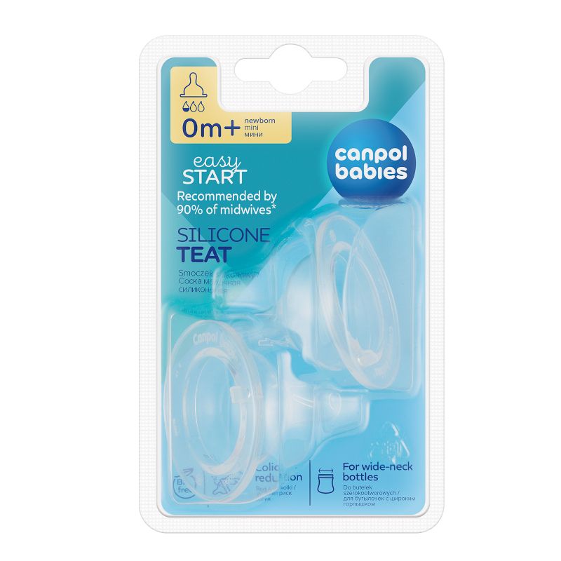 Антиколик силиконов биберон Canpol babies, Easy Start, 0+, 2 бр. – 4