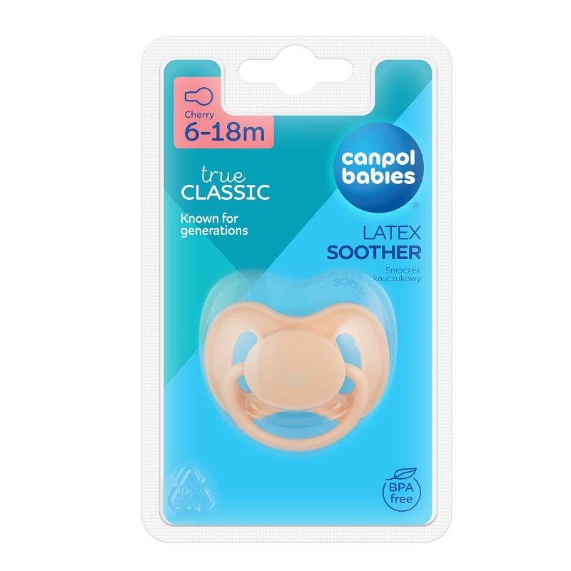 Каучукова залъгалка-черешка Canpol babies, Nude, 6-18м – 3