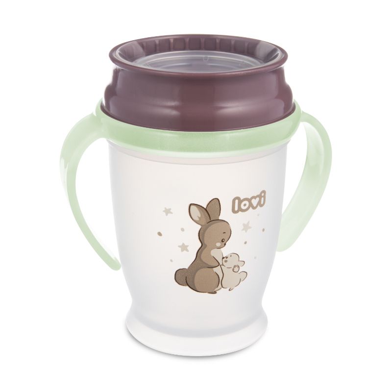Неразливаща се чаша с дръжки 360 LOVI, N&d Rabbit, 250 мл, 9м+