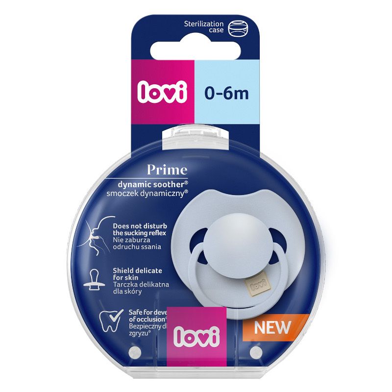 Силиконова динамична залъгалка Prime Baby Blue, LOVI, 0-6 м – 3