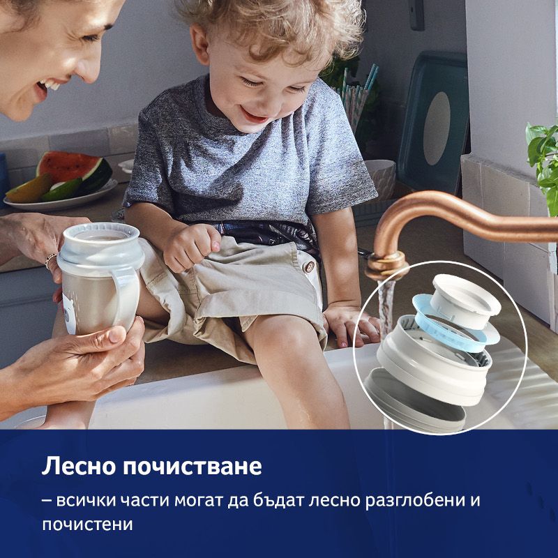 Неразливаща се чаша с дръжки 360 LOVI, N&d Fox, 250 мл, 9м+ – 10
