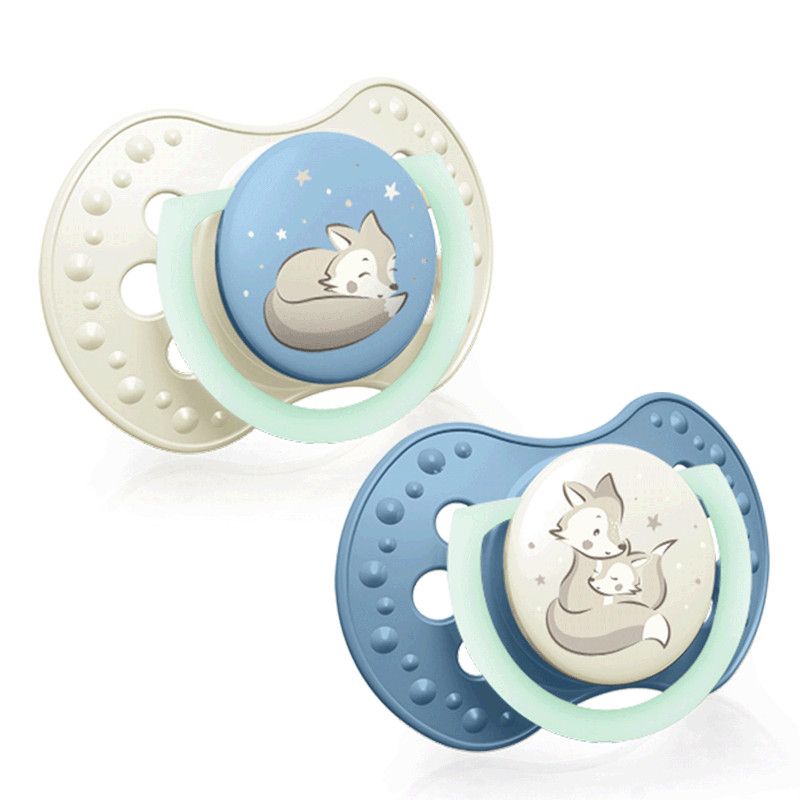 Силиконови залъгалки Night&Day, LOVI, 2 бр., 6-18 м