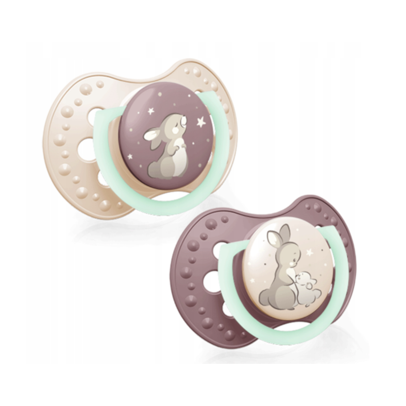 Силиконови залъгалки Night&Day, LOVI, 2 бр., 6-18 м