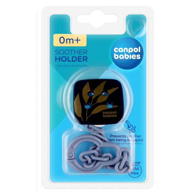 Клипс за залъгалка със синджир Canpol babies, Gold – 2