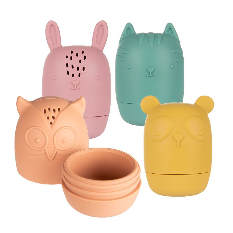 Комплект силиконови играчки за баня Canpol babies, 4 бр.