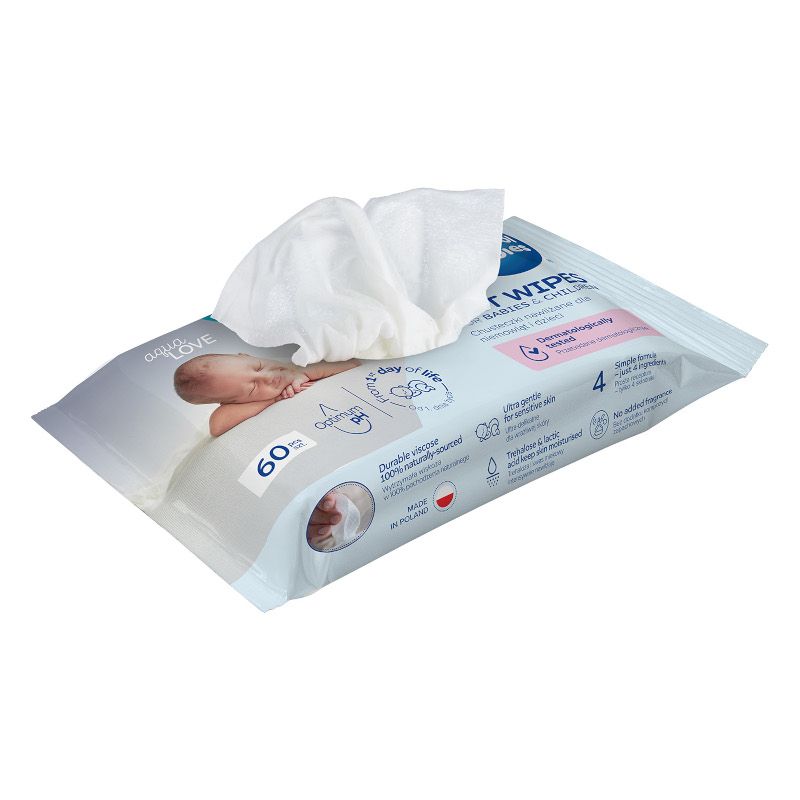 Мокри кърпички за бебета и деца, 99% вода Canpol babies, 60 бр. – 9