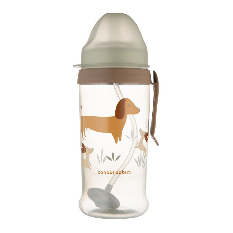 Неразливаща се чаша със сламка Canpol babies, Dogs, 350 мл