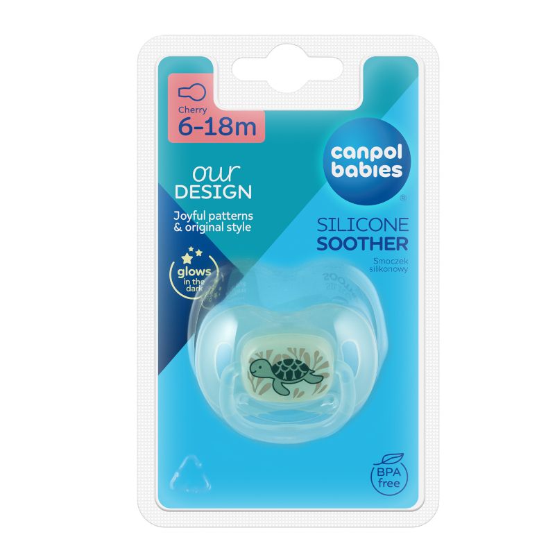 Силиконова залъгалка-черешка Canpol babies, Love&Sea, 6-18м – 3