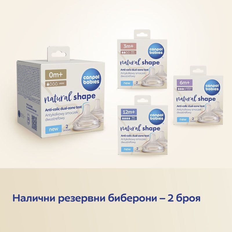 Антиколик двузонов биберон Canpol babies, Natural Shape, 2 бр. – 17