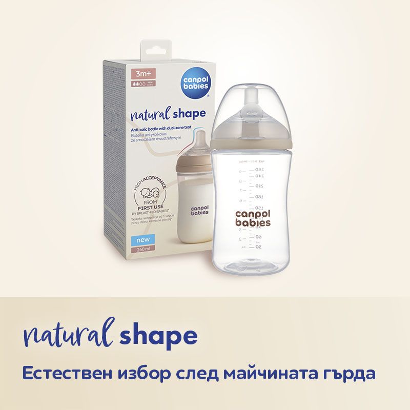 Антиколик двузонов биберон Canpol babies, Natural Shape, 2 бр. – 19