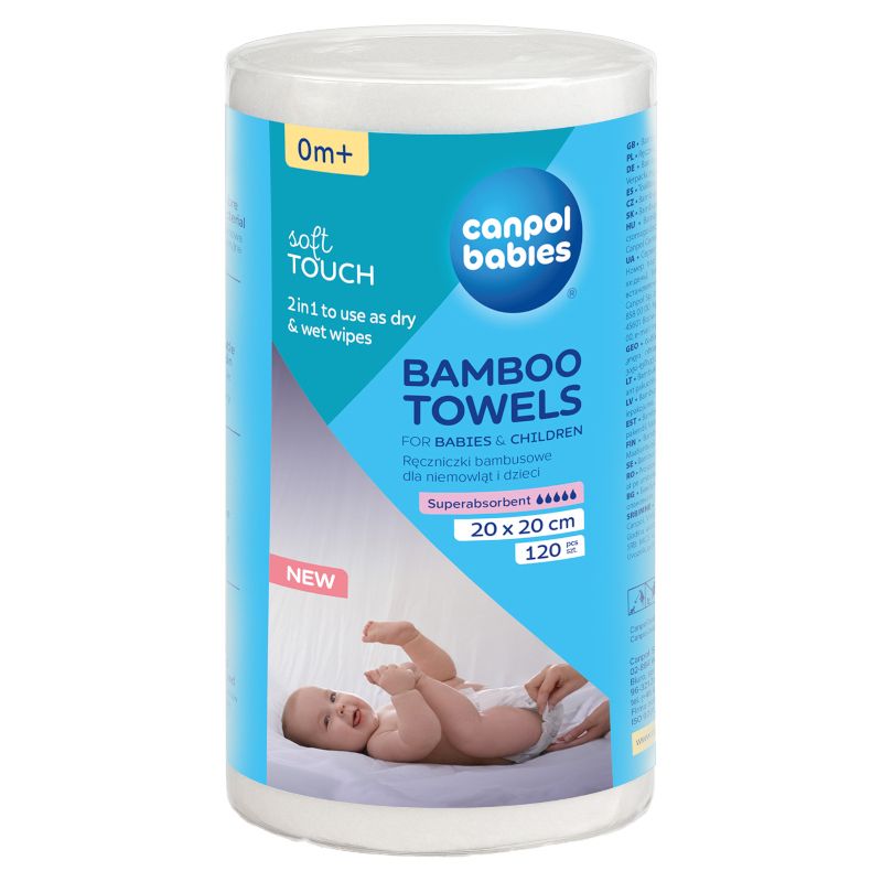 Бамбукови кърпи за бебета и деца Canpol babies, 120 бр.