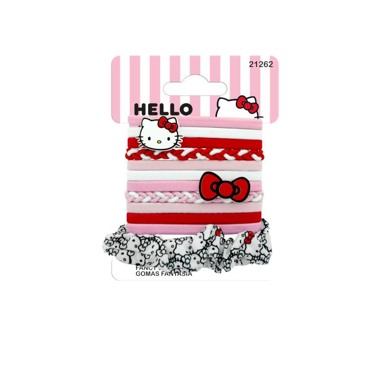 Ластици за коса с украшение Hello Kitty, 12 бр.