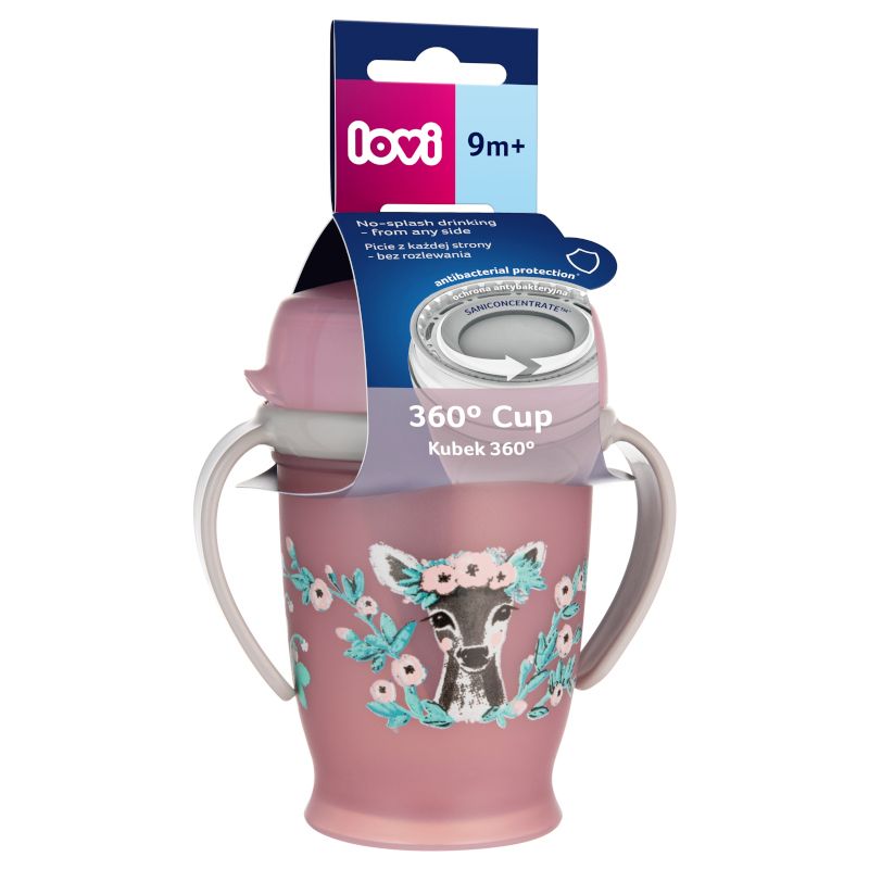 Неразливаща се чаша с дръжки 360 LOVI, Wild Soul, 250 мл, 9м+ – 10