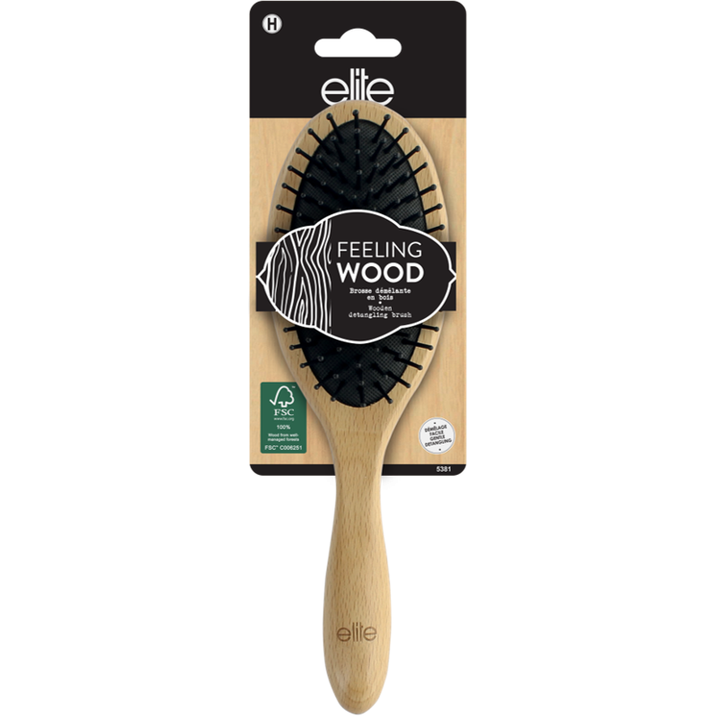 Дървена четка за разплитане „Feeling Wood” Elite Models