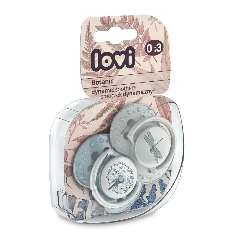 Силиконови залъгалки LOVI, Botanic, 2 бр., 0-3 м, сини – 4