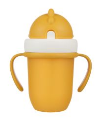Чаша с Flip-top сламка Canpol babies, Matte Pastels, 210мл., жълта