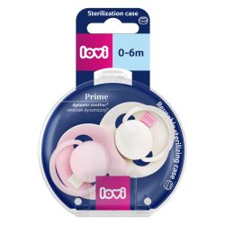 Силиконови динамични залъгалки Prime Rose/Rose Cream, Lovi, 0-6 м