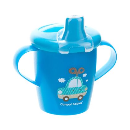 Неразливаща се чаша с твърд накрайник Canpol babies, Toys, 250 мл, 9м+, синя