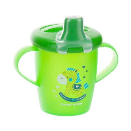 Неразливаща се чаша с твърд накрайник Canpol babies, Toys, 250 мл, 9м+, зелена
