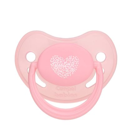 Силиконова анатомична залъгалка Canpol babies, Pastelove, 6-18 м, розова